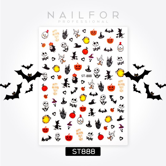 decorazione nail art ricostruzione unghie STICKERS ADESIVI HALLOWEEN - ST888 Nailfor 1,99 €