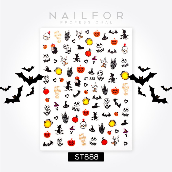 Decoración nail art , reconstrucción de uñas, Stickers ADHESIVAS HALLOWEEN - ST888 Nailfor 1,99 €