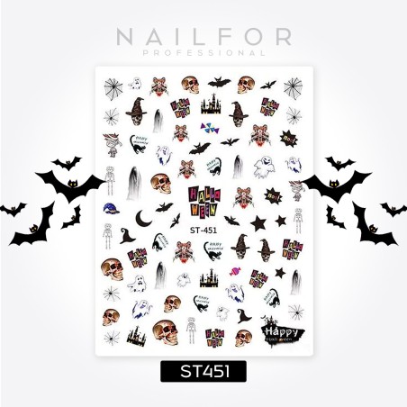 Décoration nail art reconstruction ongulaire Stickers ADHÉSIFS HALLOWEEN - ST451 Nailfor 1,99 €