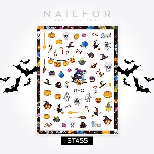 Décoration nail art reconstruction ongulaire Stickers ADHÉSIFS HALLOWEEN - ST455 Nailfor 1,99 €