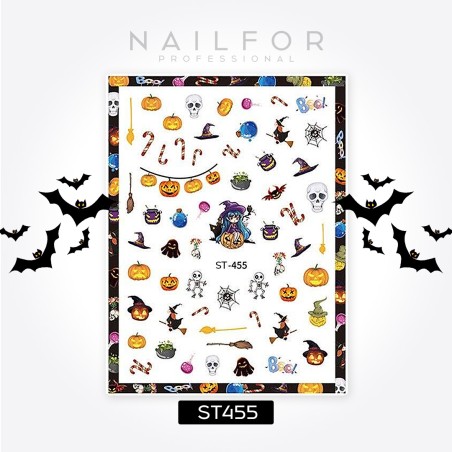 Decoración nail art , reconstrucción de uñas, Stickers ADHESIVAS HALLOWEEN - ST455 Nailfor 1,99 €