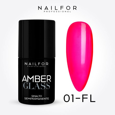 AMBER Glass Fluo SEMI-PERMANENT nail polish - 01fl