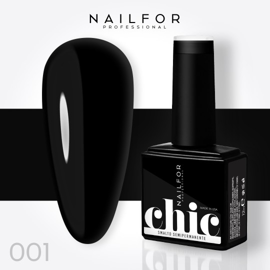 Vernis à ongles semi-permanent couleur : Chic SEMI-PERMANENT NAIL POLISH - 001 BLACK Nailfor 7,99 €