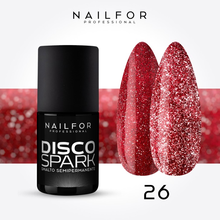 Spark disco SEMI-PERMANENT gel nail polish - 26