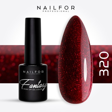 Vernis à ongles semi-permanent couleur : Fantasy Semi-permanent Gel Polish - 320 rouge microglitter Nailfor 6,99 €