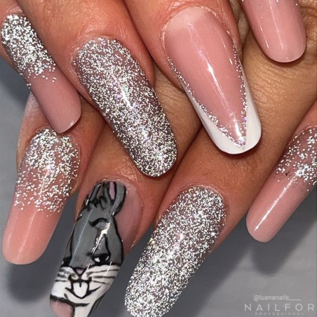 Top Disco Silver Gel de reconstrucción de uñas brillante sin dispersión - 15 ml Nailfor 11,99 €