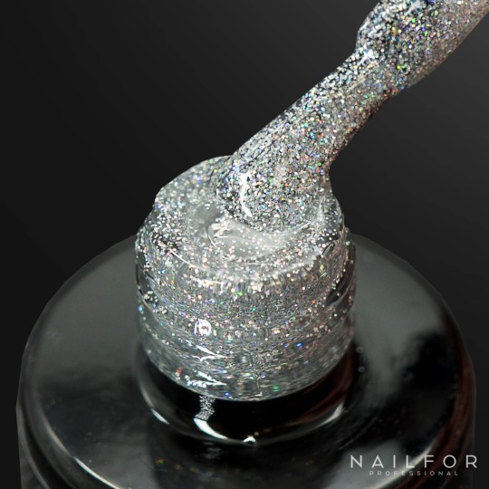 FANTASY semi-permanent gel nail polish - 301 silver with... 2