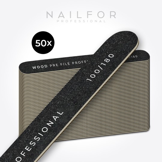 nail accessories, nails nail art high quality 50x STRAIGHT WOOD FILE 100/180 Nailfor €17.99 Nailfor