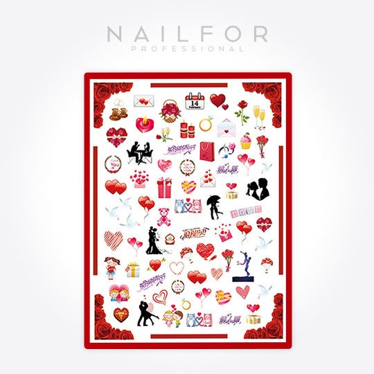decorazione nail art ricostruzione unghie ADESIVI STICKERS SAN VALENTINO - ST402 Nailfor 1,99 €