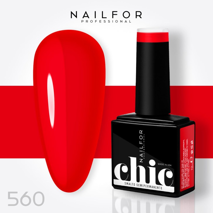 Esmalte de uñas semipermanente color: Chic ESMALTE DE UÑAS SEMIPERMANENTE - 560 rojo fluo Nailfor 7,99 €