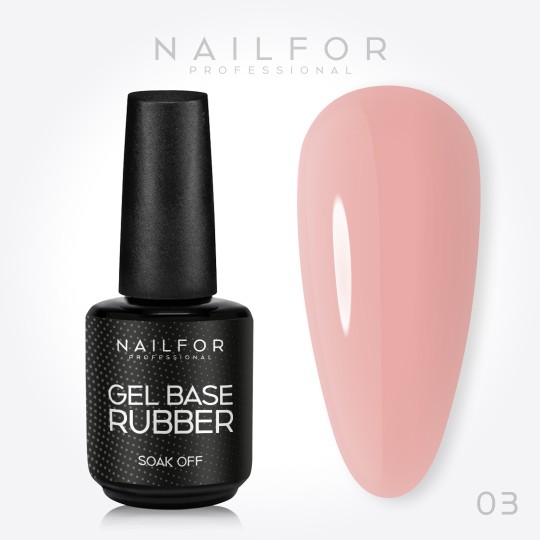 Semi-permanent nail polish color: Nude natural 03 - Semi-permanent Gel Base Rubber semi-transparent Nailfor €10.99
