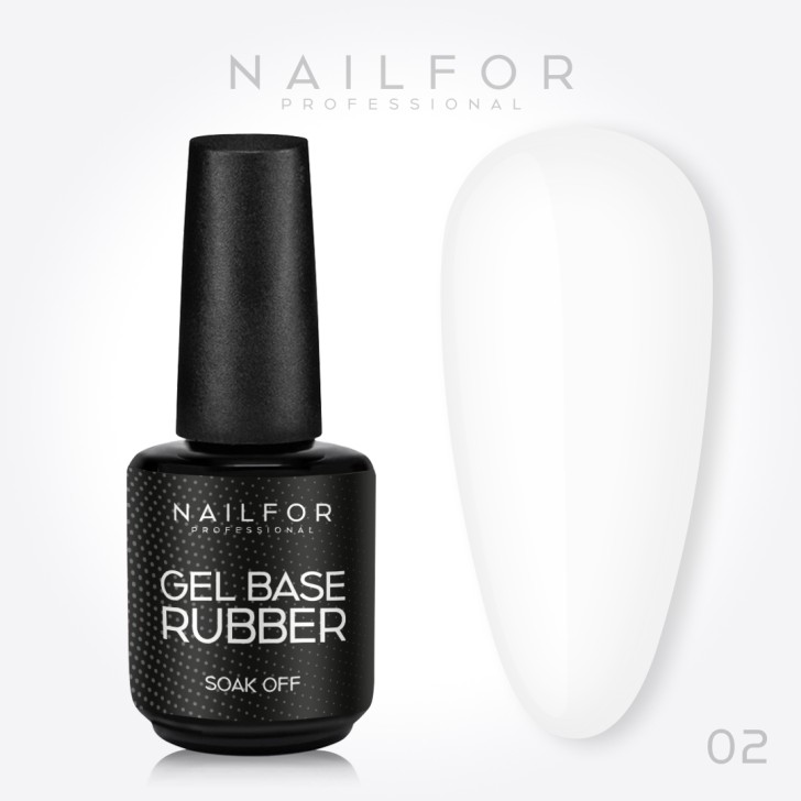 Semipermanente smalto colore per unghie: WHITE MILK 02 - Gel Semipermanente Base Rubber Nailfor 10,99 €