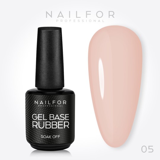 Semi-permanent nail polish color: BEIGE 05 - Semi-permanent Gel Base Rubber semi-transparent Nailfor €10.99