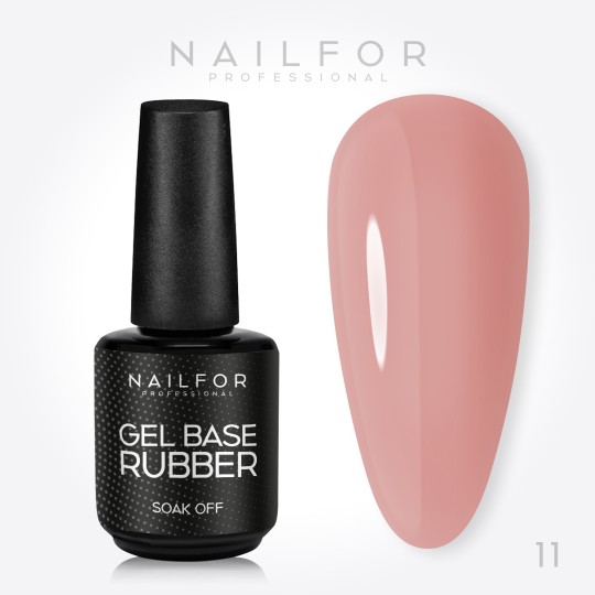 Esmalte de uñas semipermanente color: Merlot 11 - Base de Gel semipermanente Rubber semitransparente Nailfor 10,99 €