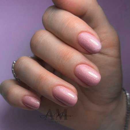 Esmalte de uñas semipermanente color: Pink Glitter 14 - Base semipermanente Rubber Nailfor Gel 11,99 €