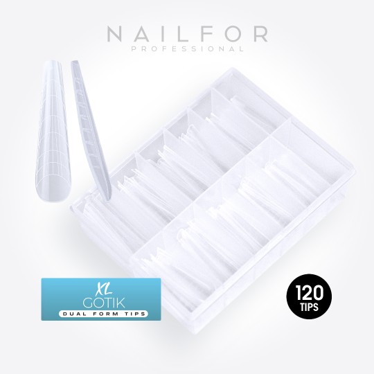 nail accessories, nails nail art high quality Xl Gotic AcrylGel Dual Tips ( Dual System FORMS) – 120PZ Nailfor €7.99 Nailfor