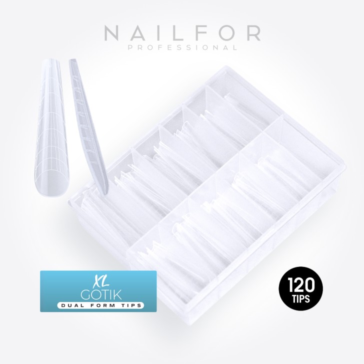 XL GOTIC ACRYLGEL DUAL TIPS (DUAL SYSTEM FORMS) - 120PCS