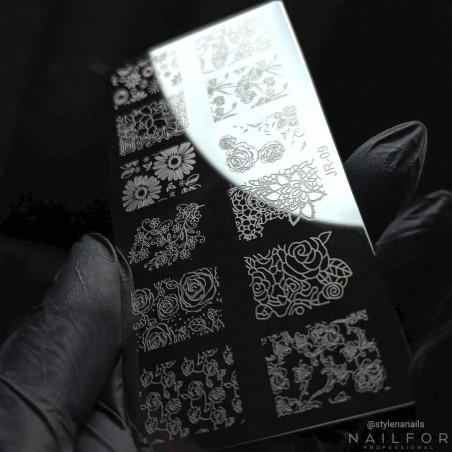 decorazione nail art ricostruzione unghie PIASTRA PER STAMPING JR09 Nailfor 4,99 €