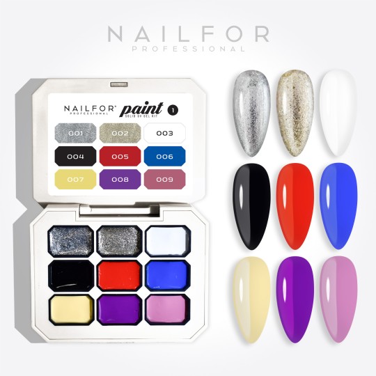 colore gel per unghie, nail art, nails PAINT SOLID UV GEL KIT - 01 STARTER | Nailfor 12,99 €
