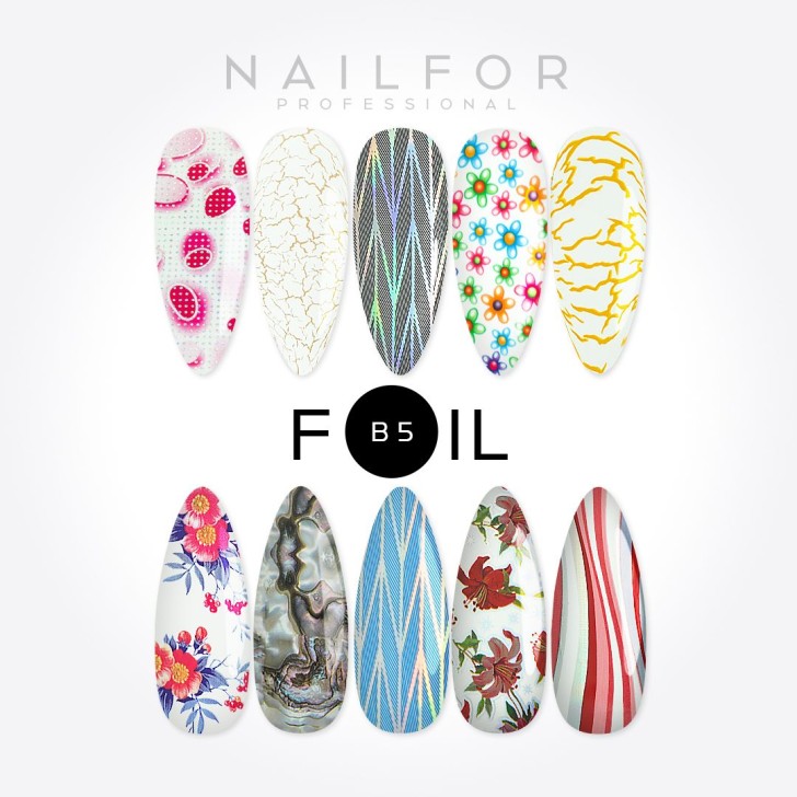 decorazione nail art ricostruzione unghie Transfer Foil B5 Nailfor 8,99 €