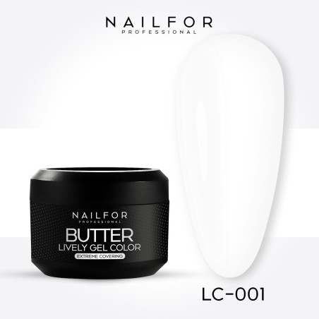 gel de couleur pour ongles, nail art , nails Gel Color haute densité Butter - LC001 Blanc | Nailfor 3,49 €