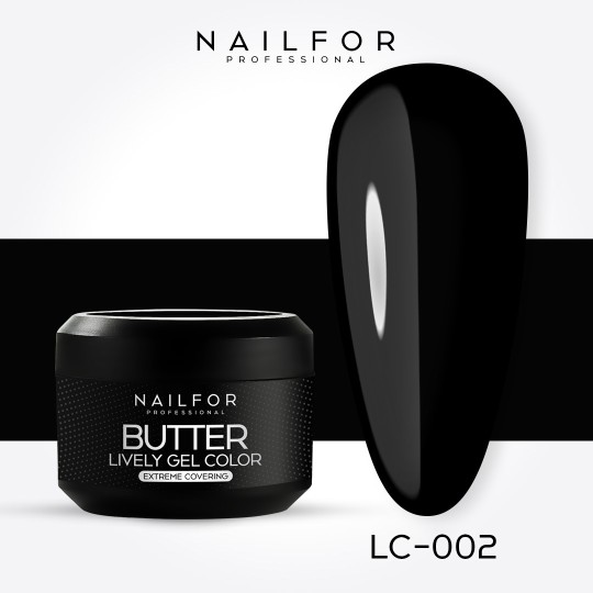 color gel para uñas, nail art , nails Butter High Density Gel Color - LC002 Negro | Nailfor 3,49 €