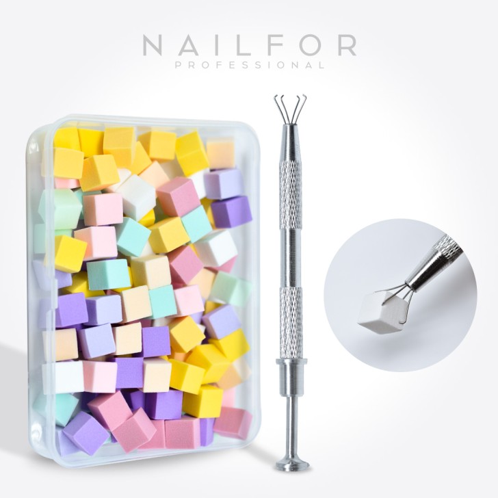 accessori per unghie, nails nail art alta qualità Boomer Sponge - Spugnette Babyboomer e pinza - Color Nailfor 5,99 € Nailfor