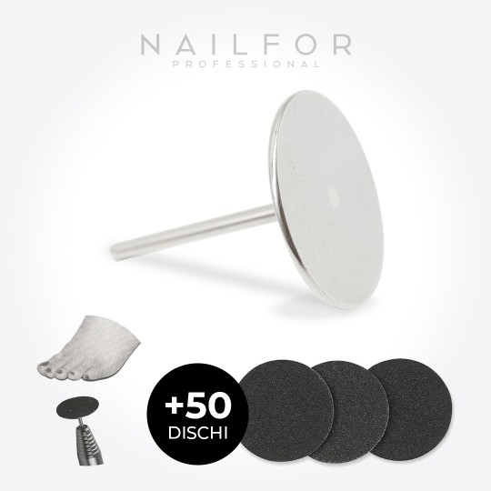 accessori per unghie, nails nail art alta qualità PUNTA PER CALLI PEDICURE PU176 - 25mm INCLUDE 50 DISCHI ABRASIVI Nailfor 9,...