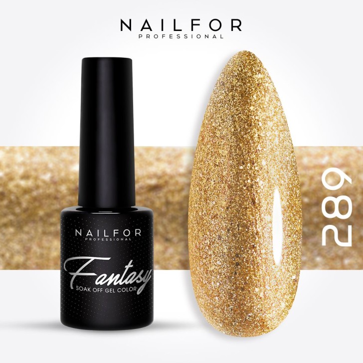FANTASY Vernis Gel Semi-Permanent - 289 paillettes dorées