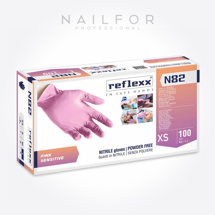 accessori per unghie, nails nail art alta qualità 100 GUANTI MONOUSO IN NITRILE - ROSA XS Nailfor 7,99 € Nailfor