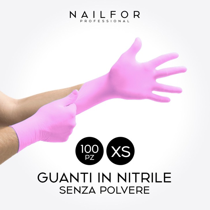 100 GANTS JETABLES EN NITRILE-ROSE XS