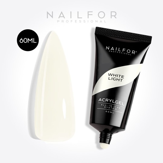 Gel per unghie ricostruzione ACRYLGEL BIANCO WHITE LIGHT 60ML Nailfor 18,99 €