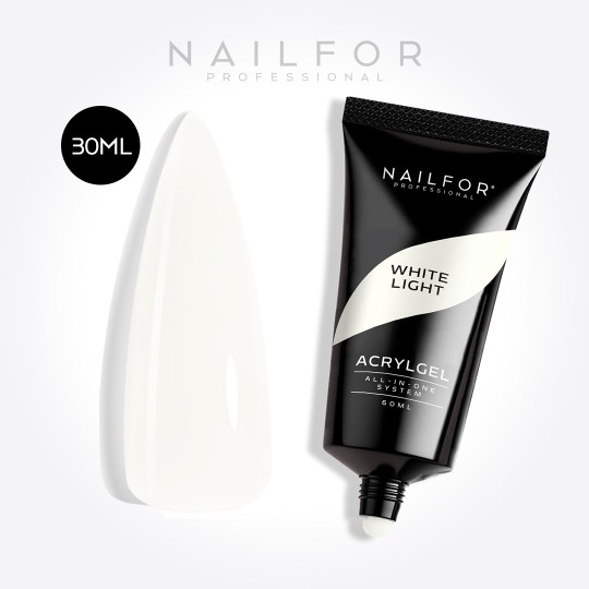 Gel per unghie ricostruzione ACRYLGEL BIANCO WHITE LIGHT 30ML Nailfor 10,99 €