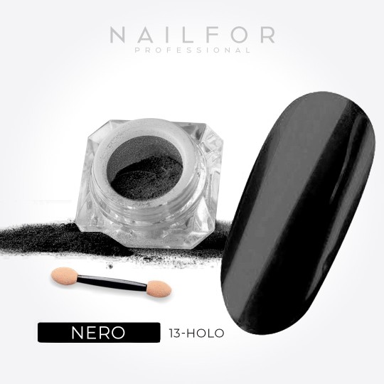 decorazione nail art ricostruzione unghie POLVERE CHROME - NERO Nailfor 3,99 €