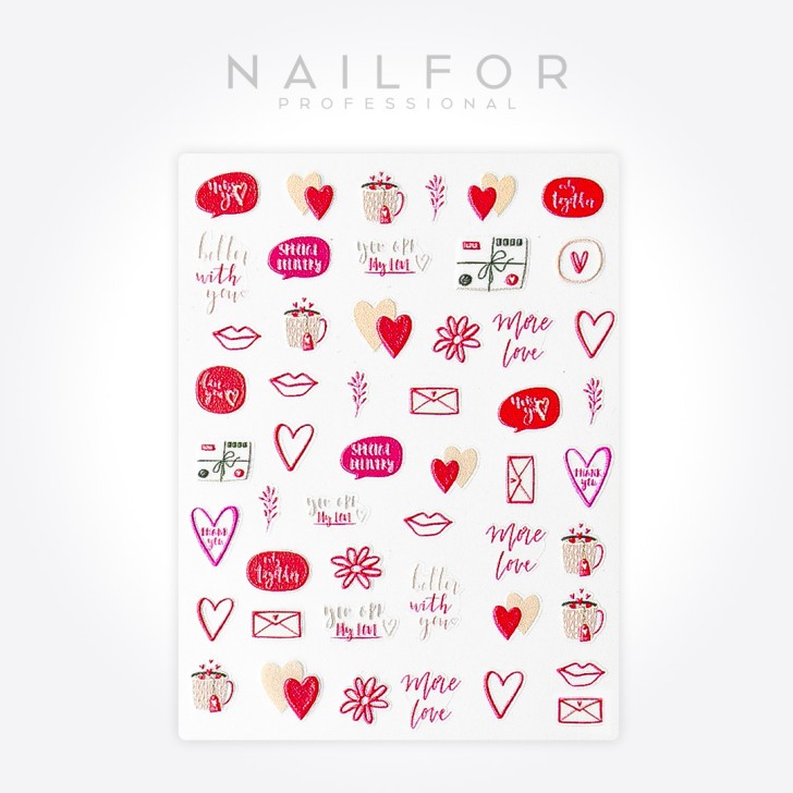 decorazione nail art ricostruzione unghie STICKERS ADESIVI SAN VALENTINO - ST750 Nailfor 1,99 €
