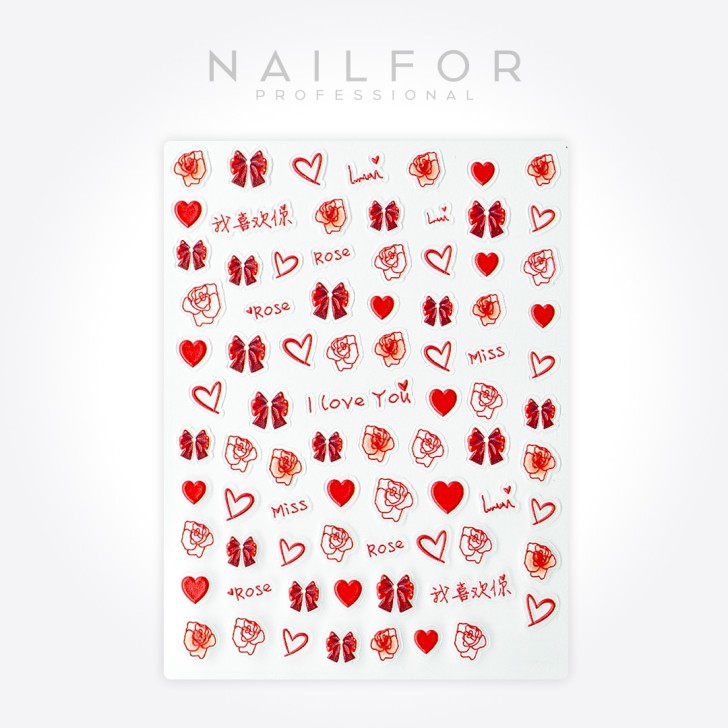 decorazione nail art ricostruzione unghie STICKERS ADESIVI SAN VALENTINO - ST758 Nailfor 1,99 €