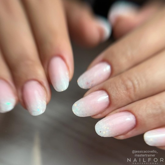 Decoración de nail art reconstrucción de uñas Glitter G-C03 BLANCO CON Microglitter ROSA Y REFLEJOS VERDES Nailfor 1,99 € 2