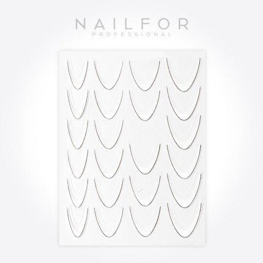 decorazione nail art ricostruzione unghie STICKERS ADESIVI FRENCH ARGENTO BIANCO- ST2206 Nailfor 1,99 €