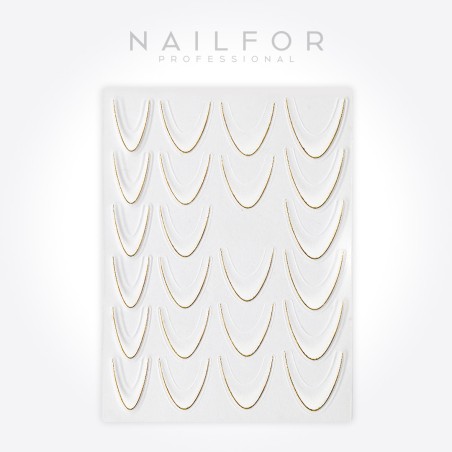 decorazione nail art ricostruzione unghie STICKERS ADESIVI FRENCH ORO BIANCO - ST2194 Nailfor 1,99 €