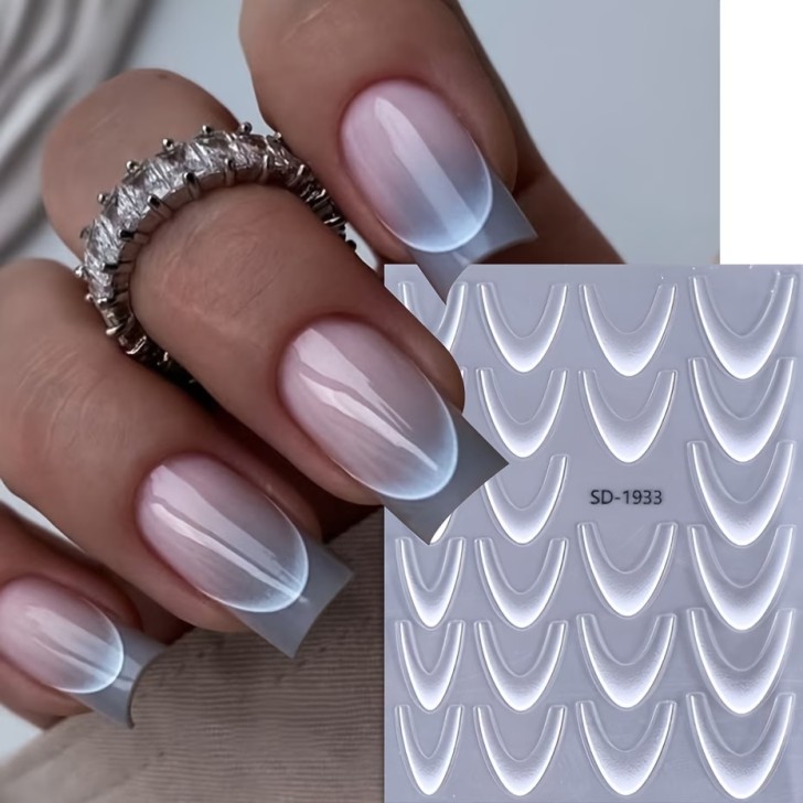 decorazione nail art ricostruzione unghie STICKERS ADESIVI FRENCH ORO BIANCO - ST2194 Nailfor 1,99 €