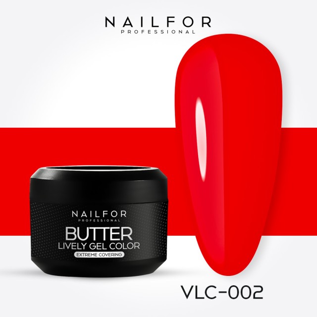color gel para uñas, nail art , nails Color Gel de alta densidad Butter - VLC002 Rojo brillante | Nailfor 4,99 €