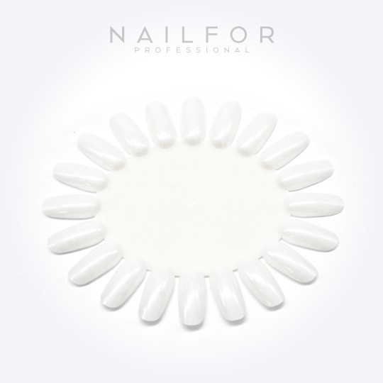accessori per unghie, nails nail art alta qualità CARTELLA - PALETTE PORTACOLORI OVALE - 20 TIPS BIANCO Nailfor 1,50 € Nailfor