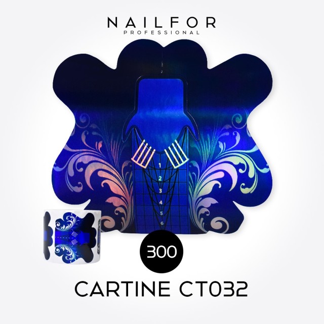 NAIL FORM BLU HOLO POUR L'ALLONGEMENT DES ONGLES - 300 PIÈCES