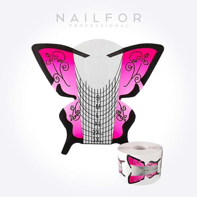 NAIL FORM PAPILLONS SPRING POUR L'ALLONGEMENT DES ONGLES - 500 pièces