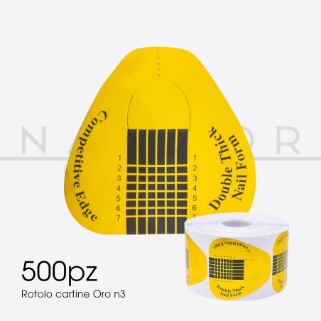 accesorios para uñas, nails nail art alta calidad PAPELES DE EXTENSIÓN DE UÑAS OVALADOS DORADOS - 500 piezas Nailfor 7,50 € Nail