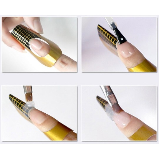 accesorios para uñas, nails nail art alta calidad PAPELES DE EXTENSIÓN DE UÑAS OVALADOS DORADOS - 500 piezas Nailfor 7,50 € Nail 2