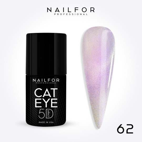 Semi-permanent nail polish color: Cat eye 5d Aurora - 62 Nailfor €11.99