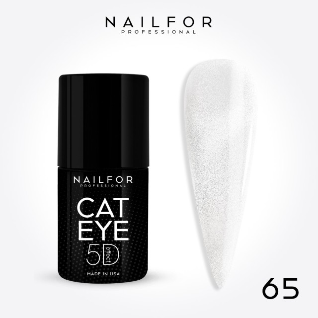 Semi-permanent nail polish color: Cat eye 5d White - 65 Nailfor €11.99
