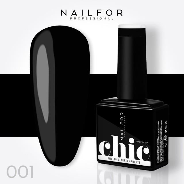 Semipermanente smalto colore per unghie: CHIC SMALTO SEMIPERMANENTE - 001 NERO Nailfor 7,99 €