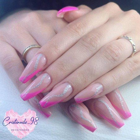 Semi-permanent nail polish color: Chic SEMI-PERMANENT NAIL POLISH - 345 Glitter Silver Nailfor €7.99